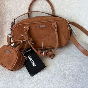 Steve Madden Brown Crossbody Bag with Mini Bag and Charm